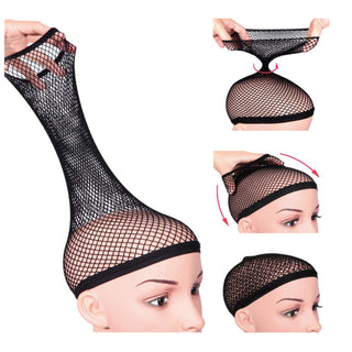 Set of 2 Black Net Wig Cap – Open-Ended, Lightweight & Breathable Base for Wig Styling and Wear